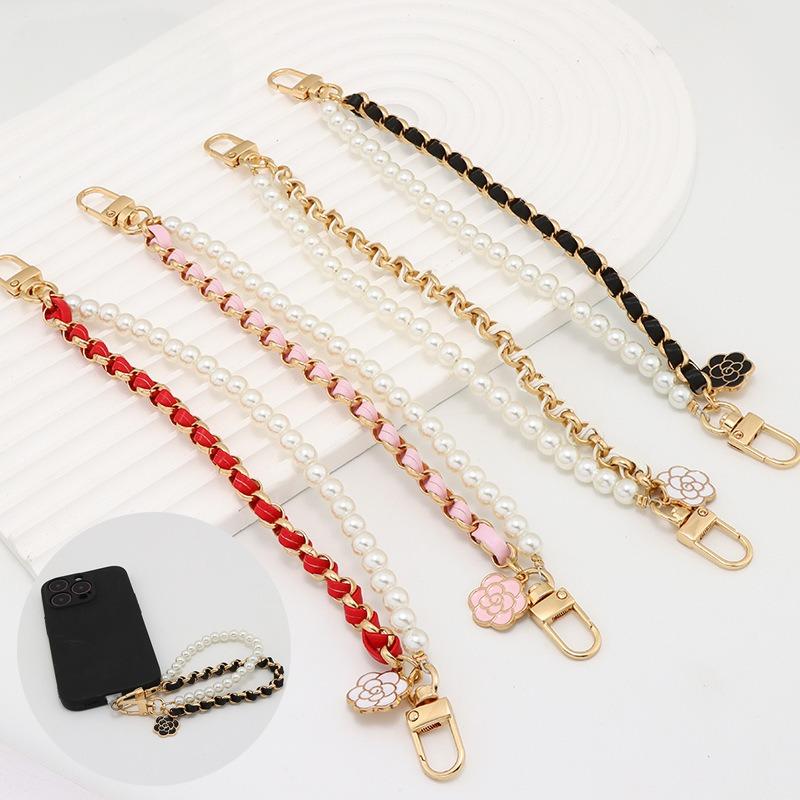 Anti Loss Doll Hang Pearl Necklace Universal Mobile Phone Lanyard Cell Phone Wrist Strap Cell Telephone Chain Beads SJGS19