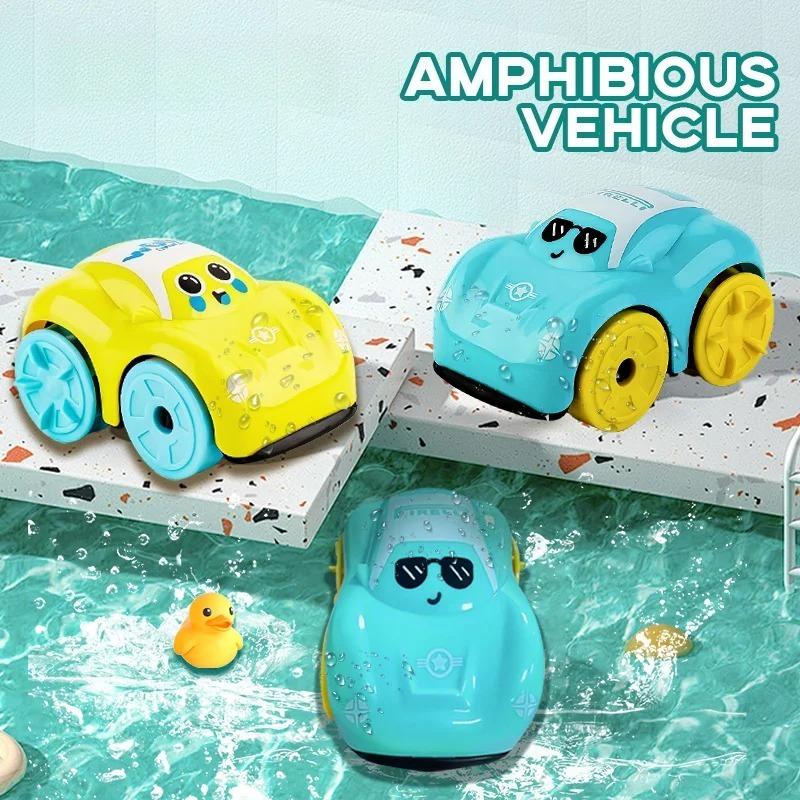 Baby Shower Toys Amphibious Cars Bathroom Floating Clockwork Toy Cars Children Cute Swimming Water Playing Toys For Kids Gifts