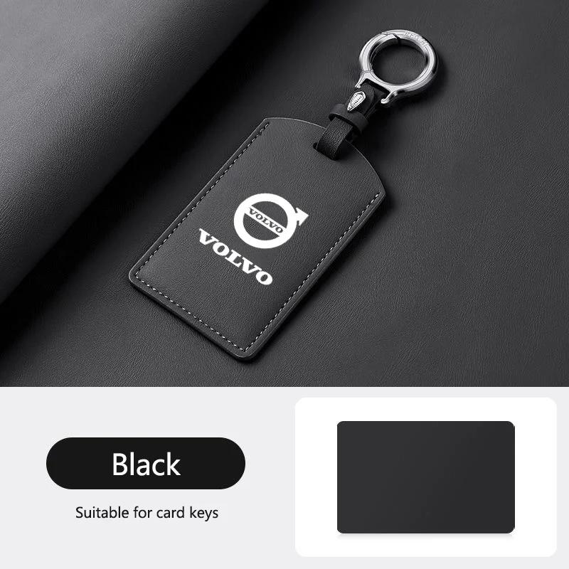 Leather Car Smart NFC Card Key Case Cover Key Bag Shell Holder For Volvo EM90 EX30 2024 Polestar Auto Key Protection Accessories