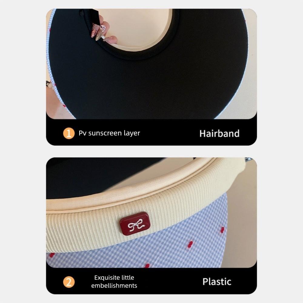 Sweet Woman Sun Hat Colorful Dot Visor Cap Fashion Empty Top Cap  Holiday