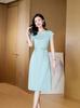 Elegant 2026 Mulberry Silk A-line Midi Dress - Fashionable Round Neck Design