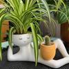 Home Decoration Planter Lazy Guy Planter, Little Character Flowerpot Ornament, Creative Lying Durable Humanoid Double Pot for Succulents Garden Decor