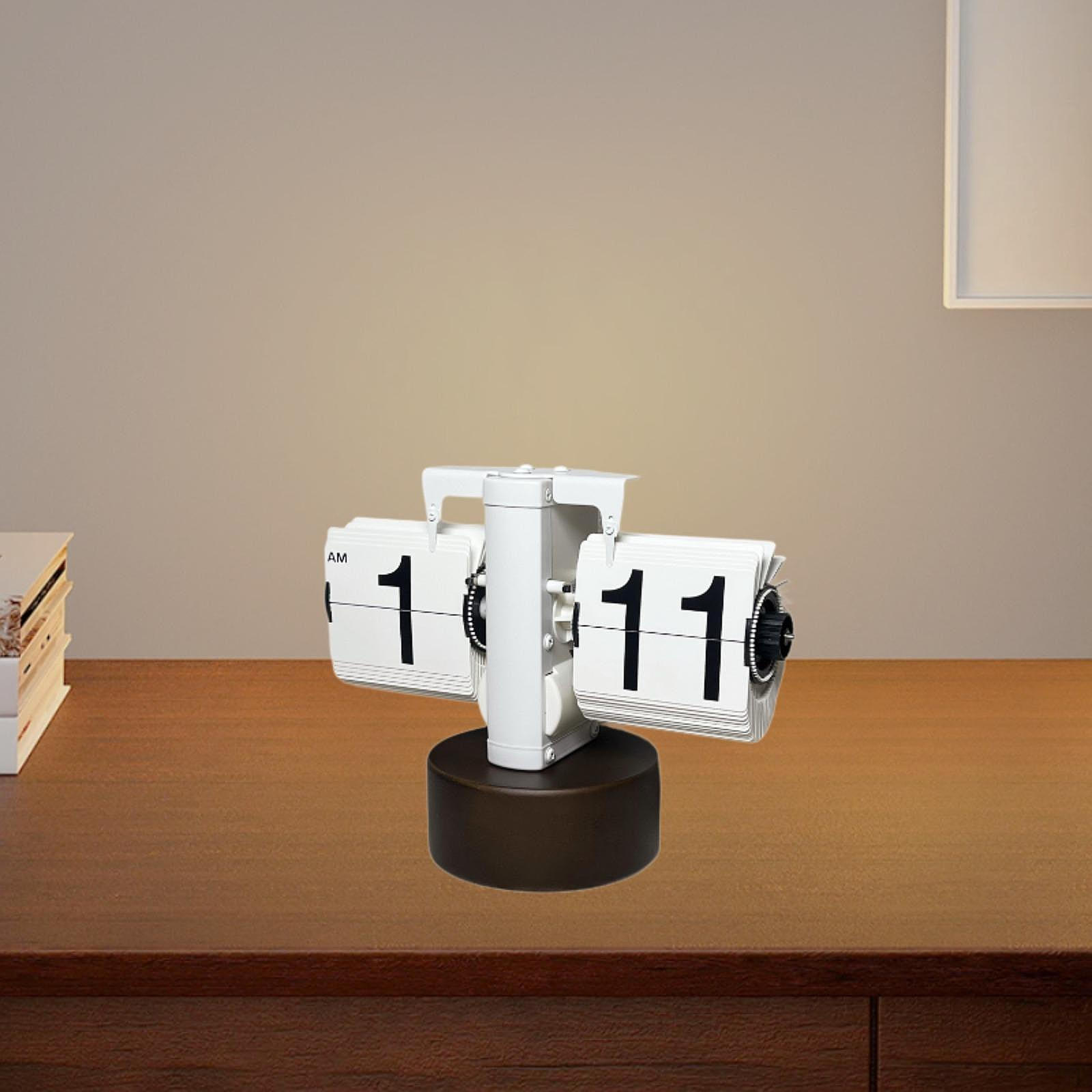 

Автоматические перекидные часы, механические автоматические перелистывающие страницы часы для отеля, дома, рабочего стола белый