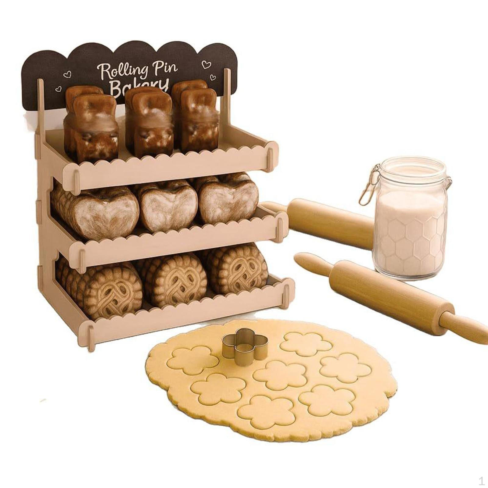 

Wooden Display Rack 3-tier Large Capacity Storage for Candy Snack Shop
