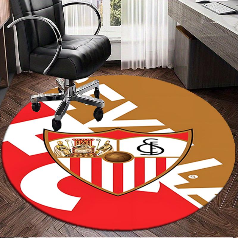 1PC Sevi-lla Europa League Round Rug for Livingroom,Bedroom, Palyroom, Chair Rug, Area Rug, Circle Carpet, Large Size Fan Christmas Gift