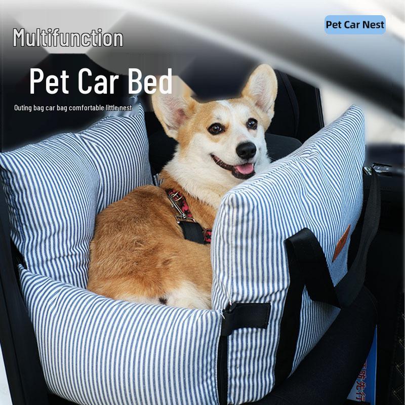 Universal All-Season Car Rear Seat Dog Bed: Removable, Washable, Handbag-Style Design.