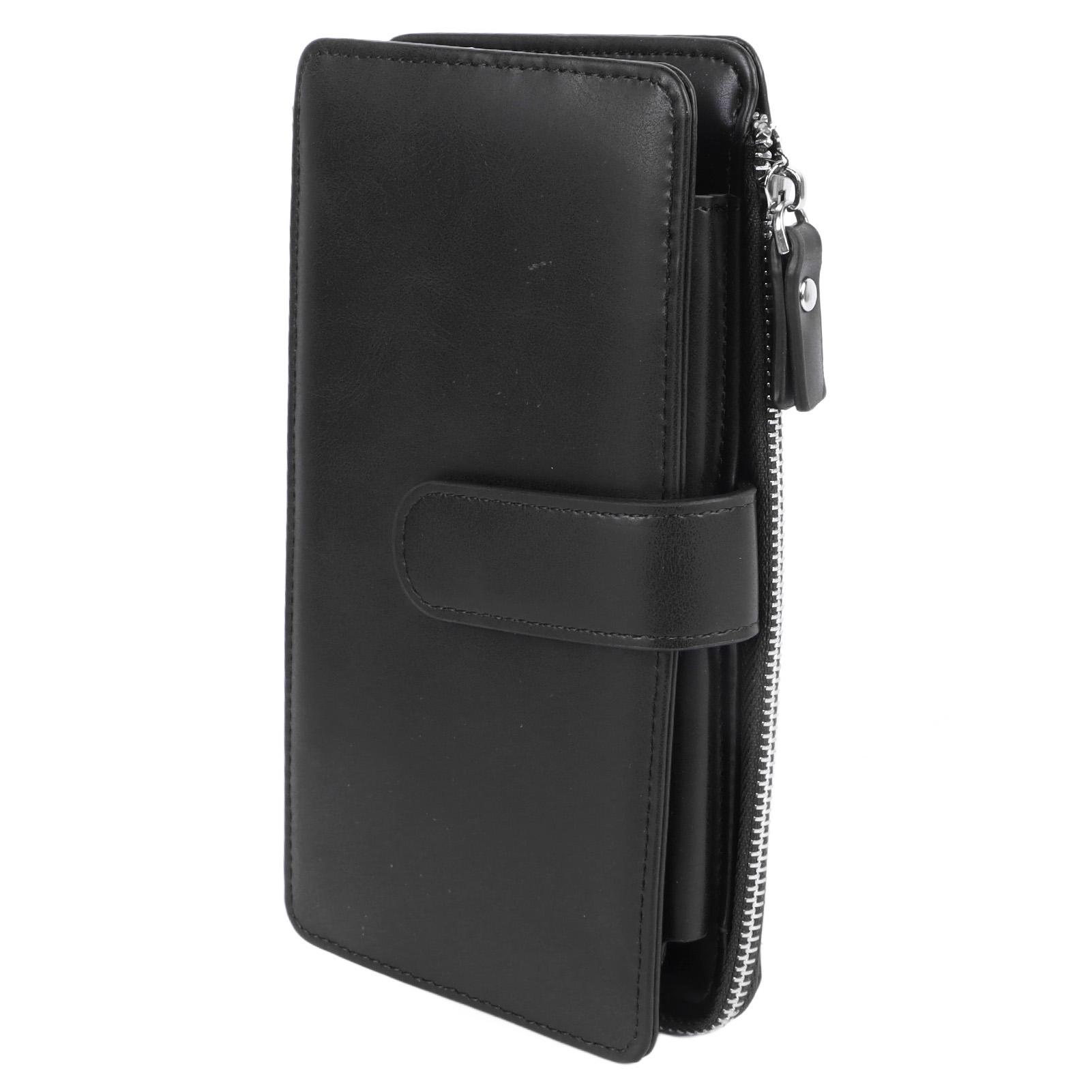 

Wallet for Men PU Leather Frosted Retro Multifunctional Phone Card Holder Purse Business Handbag with and Strap