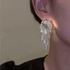 Shiny Cubic Zirconia Star Tassel Earrings - Silver Needle Luxury Fashion for Women
