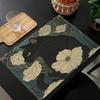 6PC Camellia Black Cat Pattern Placemat Theme Retro Placemat Red Kitchen Table Mat Meal Table Pad Dining Table Decorative 7.3