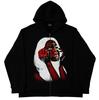 Y2K dark cross-border personality street loose pocket women's top sports zipper cardigan goth hoodie cardigan