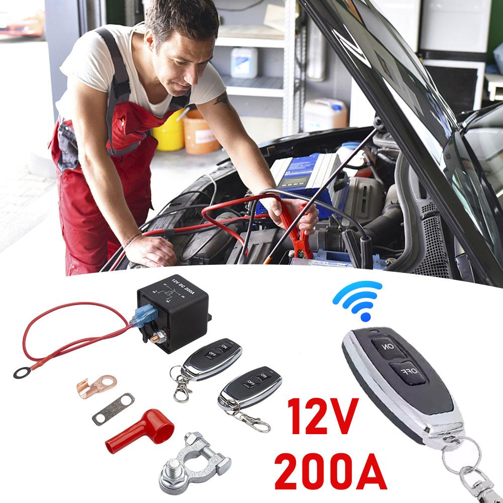 12V 200A Wireless Battery Switch Relay Integrated Remote Control Disconnect Anti-leakage Intelligent Disconnector with Key