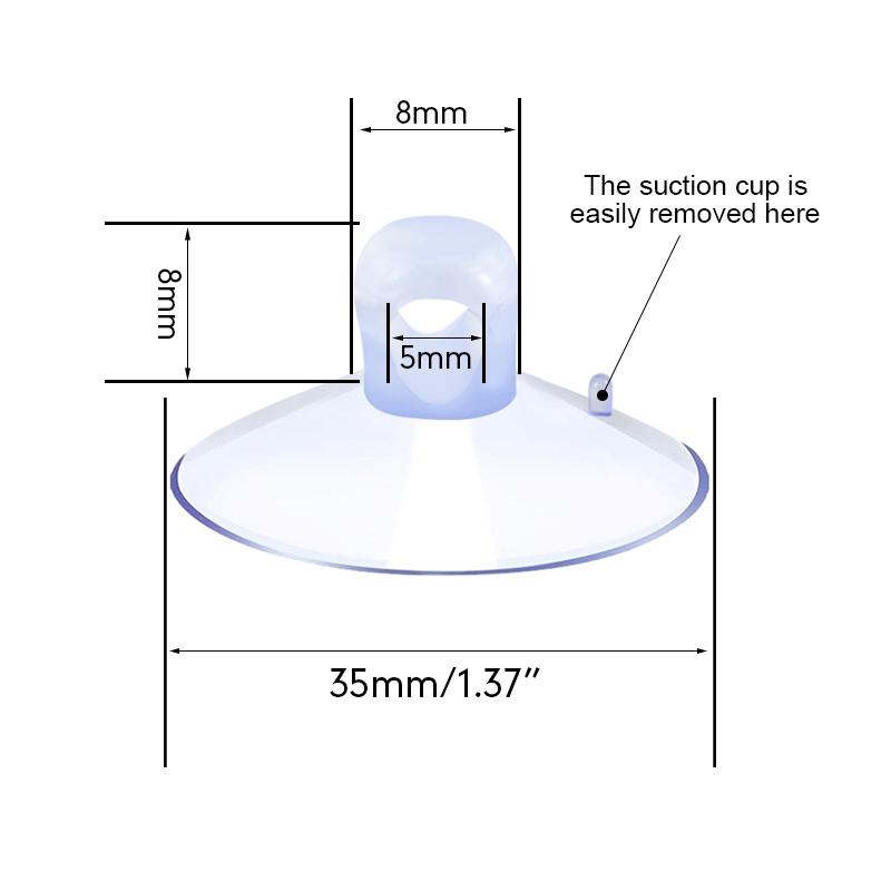 10/20 Stück 35 mm Klarer Saugnapf Starkes Vakuum Pilzkopf Saugnäpfe Wandhaken Küche Badezimmer Hochzeit Auto Glas Deko