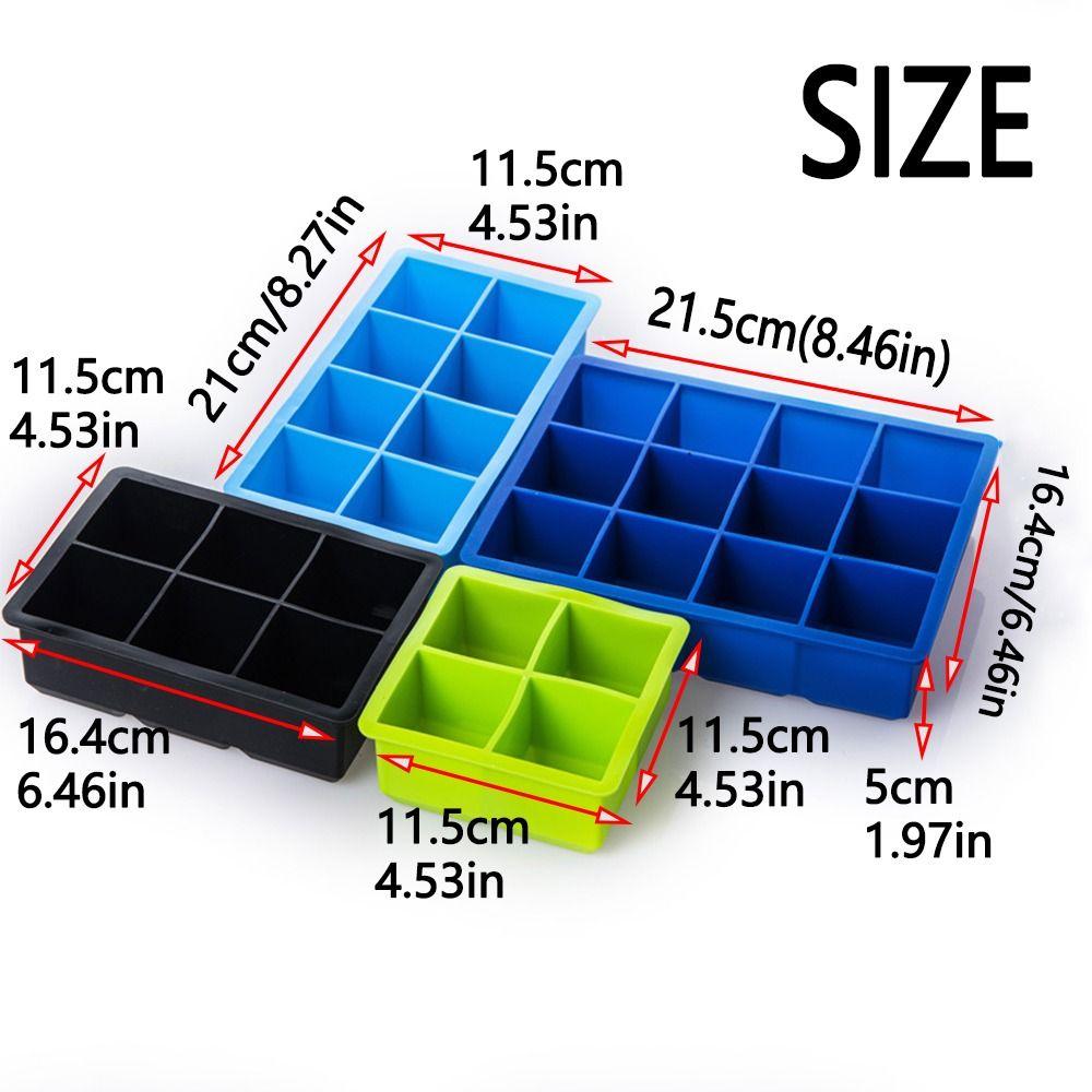 4/6/8/12 Grids Ice Cube Maker Silicone Square Ice Mold Multifunctional Large  Ice Cube Tray  Bar