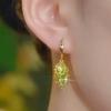 2025 Hot Seller: Chinese Green Cat's Eye Leaf Earrings - Women's Light Luxury
