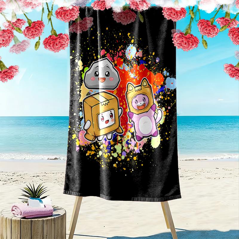 Lankybox Print Beach Towel, Large Soft Quick Dry Towel for Beach Camping Swimming