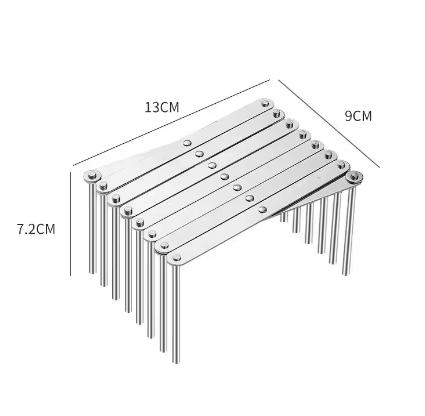 Stainless Steel Dish Rack - Adjustable Kitchen Drainer, Foldable Utensil Holder for Dishes, Cups, Pots & Lids | Space Saving