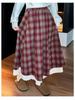 Girls' Plaid Wool Blend Midi Skirt - Autumn/Winter 2025 Fashion