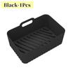 Black Silicone Air Fryers Oven Baking Tray Rectangular Replacement Kitchen Grill Pan Airfryer Kitchen Fried Chicken Basket Mat