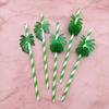 Degradable Pineapple Pattern Paper Straw For Party Drinks And Cake Decor