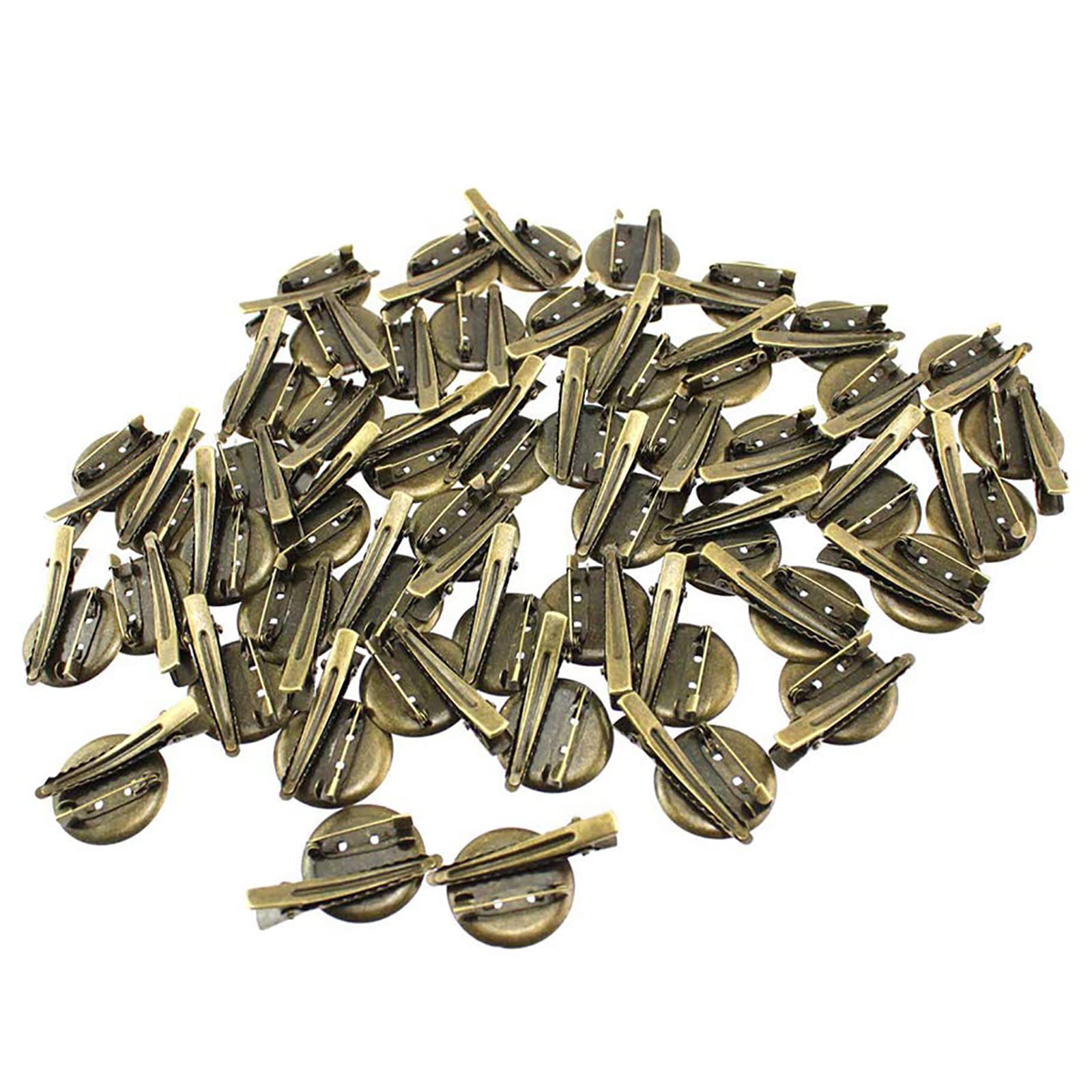 

Corsage Diameter Professional Metal Pack of 50 Pins, Antique, Retro, Color, Round, Base, 30mm, Brooch, Fittings, золотий