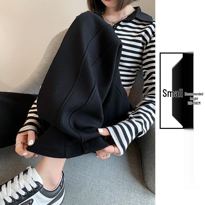

Women s High Waist Velvet Sweatpants - Gray, Wide Leg, Straight Fit, for Spring & Autumn 2026 L