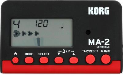 KORG Metronome Ideal for Brass a and Individual 100 Hours of Continuous Lightweight and MA-2 (Black/Red) - Bands, Orchestras, Guitar, Vocals,