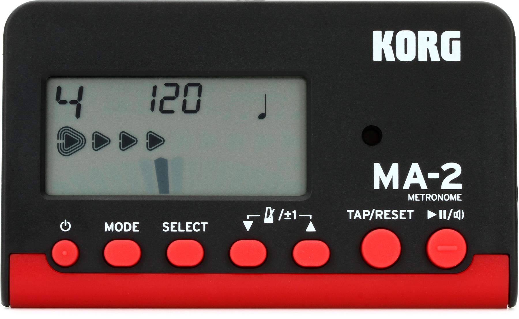 

KORG Metronome Ideal for brass a and individual 100 hours of continuous Lightweight and MA-2 (Black/Red) - bands, orchestras, guitar, vocals,