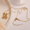 Gold Plated Balloon 26 Letter Necklaces Smooth Stainless Steel Bubble Initial Pendant Chunky Women Personality Chain Jewelry