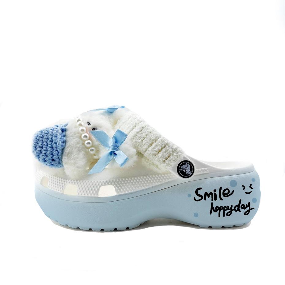 

Crocs Classic Platform Clog EVA Модный тренд Удобный Темперамент Простой и атмосферный Обувь с отверстиями Унисекс Одинаковый синий 34-35 синий