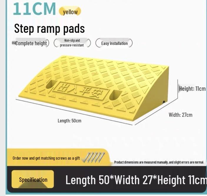 Car Sill and Roadside Plastic Uphill Triangle Speed Bump Mat
