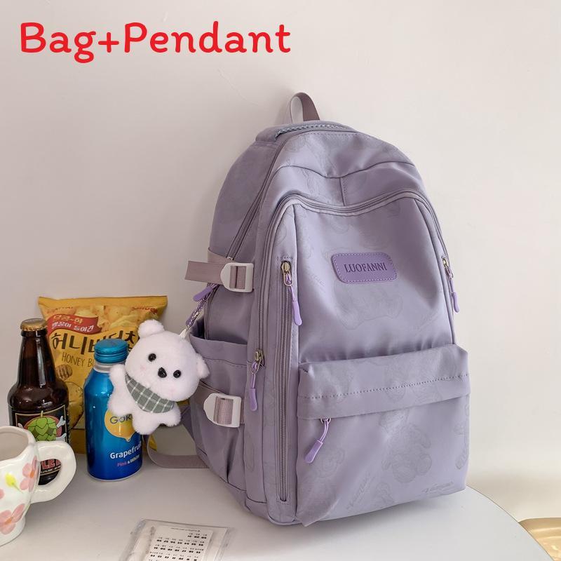 Nylon School Backpack For Girls And Boys With Design And Animal Print For Middle School Use
