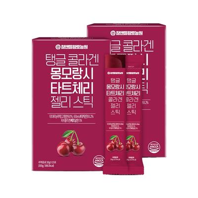 Charm & Deul Red Clay Farm Tangle Collagen Montmorency Tart Cherry Jelly Stick, 300g, 2 Pieces