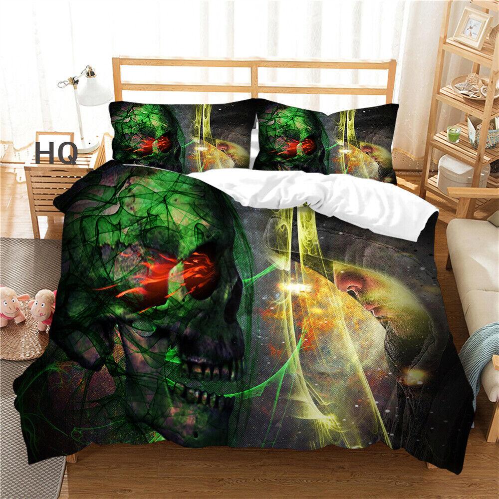 Skull Printing Duvet Cover Teens Bedroom Set Fashion Bedding Set Comforter Cover