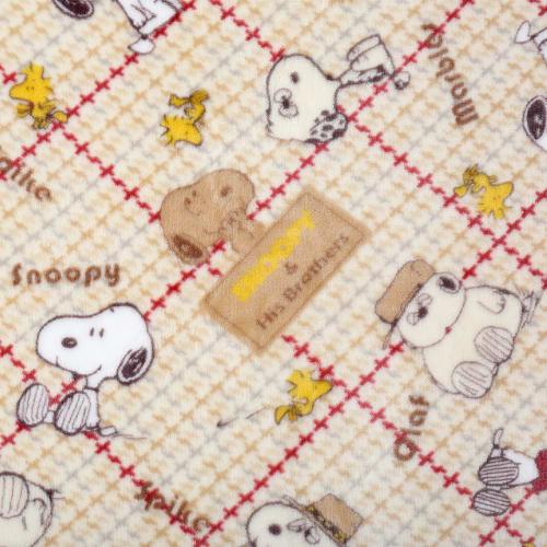Nishikawa [nishikawa] Snoopy Blanket Half Size Throw 140x100cm Washable Soft Warm Woodstock Brothers Beige Fq71305065300
