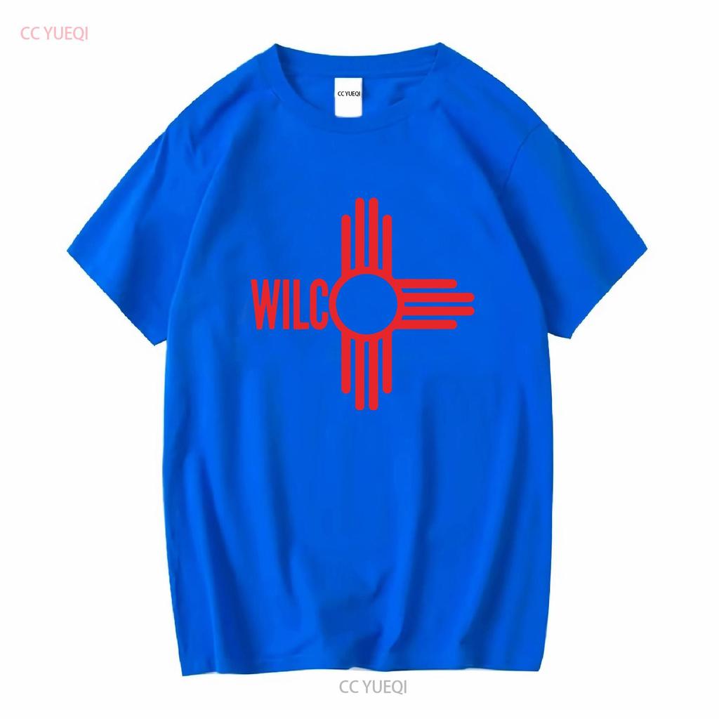 Nuovo Logo Band Wilco Per Fan Maglietta Nera in Cotone manica lunga o corta Vintage Lavata Top Per Uso Quotidiano Grafica Comoda