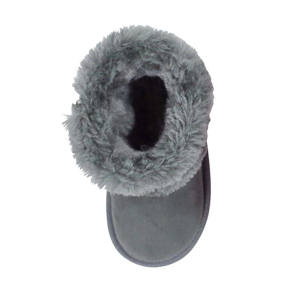 MIKIHOUSE HOT BISCUITS Fur Side Ribbon Boots, Gray, 14cm, 73-9402-973