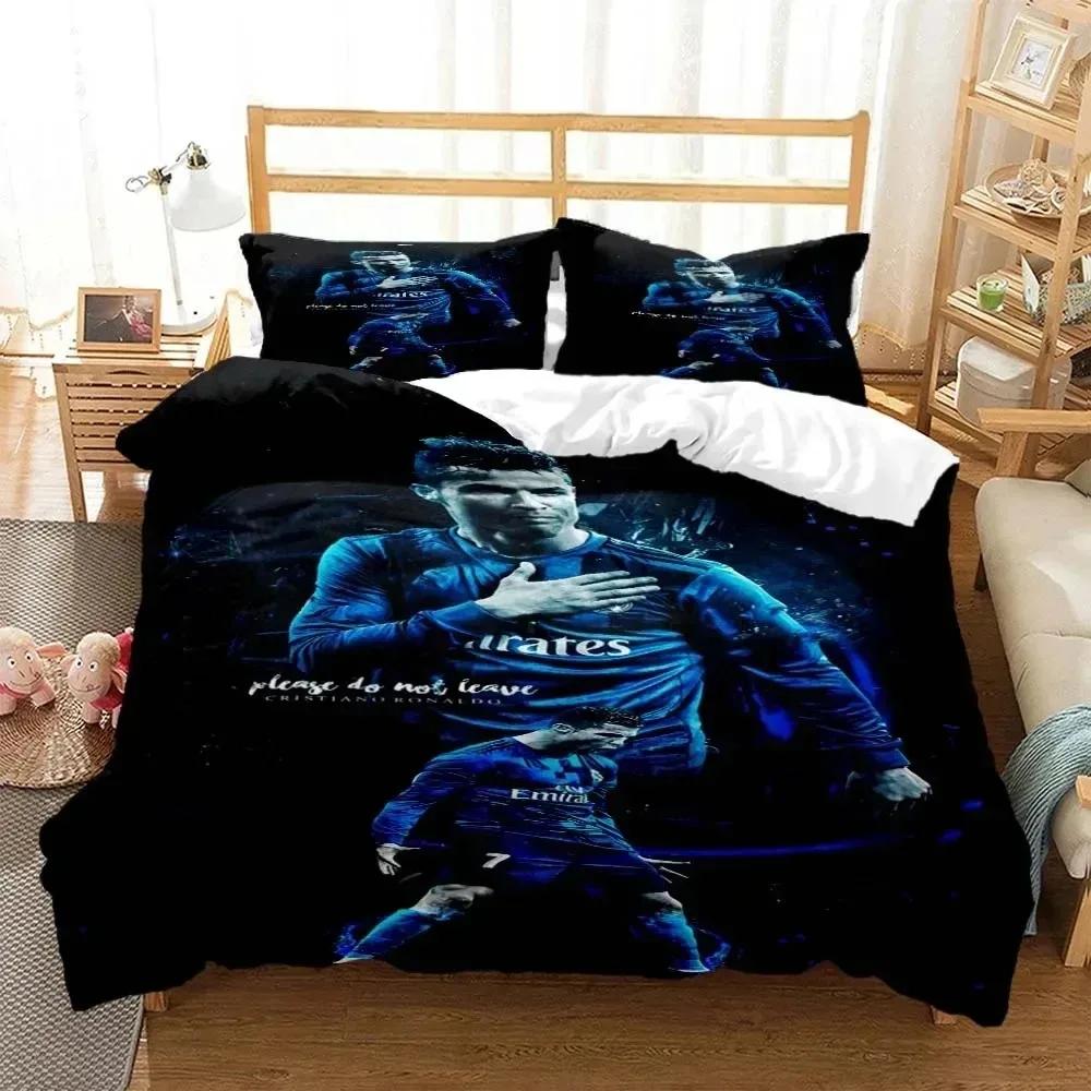 3D Print Football Star Cr7 Bedding Set Boys Girls Twin Queen Size Duvet Cover Pillowcase Bed Adulthome Textile