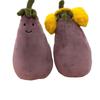 UK Jellycat Aubergine Plüsch Schlüsselanhänger mit roten und gelben Ohrenschützern