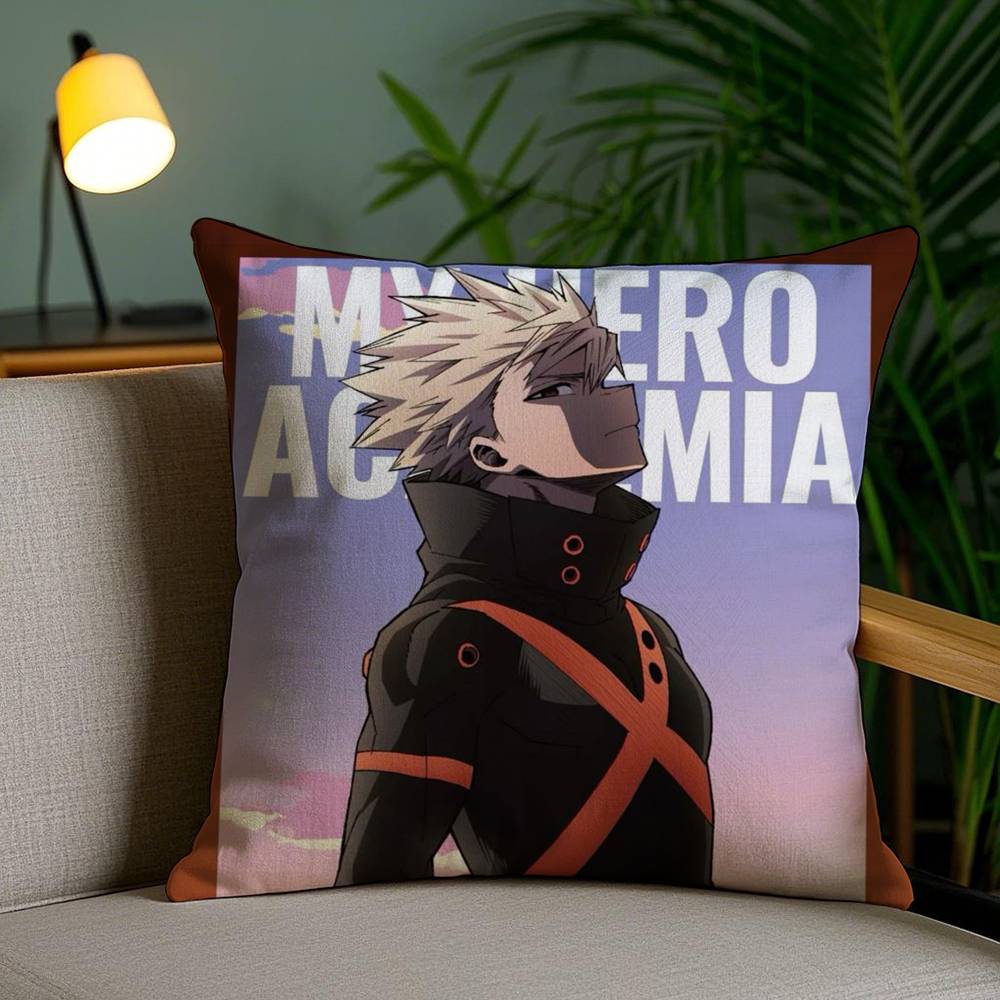 M-My Hero AcademiaS Federa per Cuscino Casa Stanza Condivisa Schienale Sedia Peluche Corto Stampa Double-sided Cuscino per Riposo in Ufficio