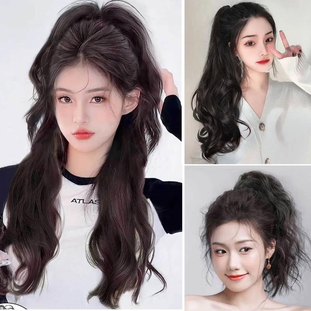 Ponytail Wig Collection of 10 Types S-curl Dalbi Hair Long Wavy Tied Hair Clip Hair Extension Clip Voluminous 05. Voluminous Wave Wig