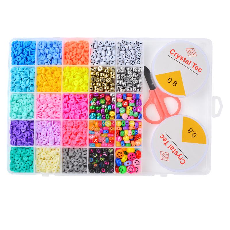 25-Grid DIY Polymer Clay Bead Set for Jewelry Making