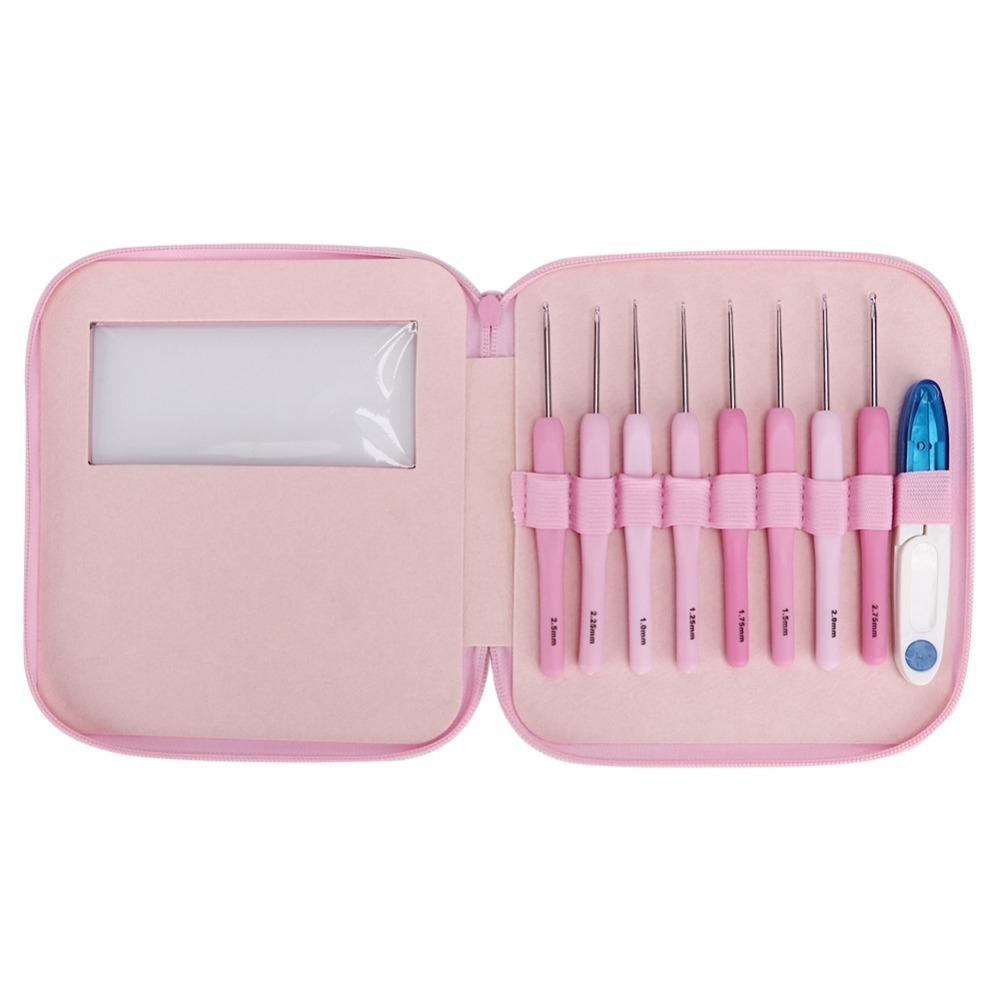 Pink Crochet Set Ergonomic Crochet Hooks Set Crochet Hooks Crochet Hook Kit Craft Projects