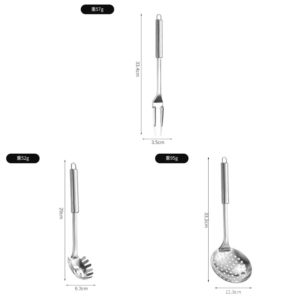 Stainless Steel Kitchen Utensil Set With Nonstick Antislip Heatresistant Handles For Home Cooking
