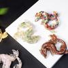 Dragon Resin Crystal Figurine Home Decor With Natural Gemstone Chips For Gift Collectors