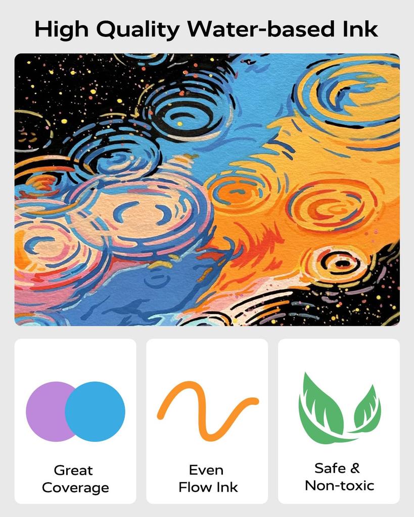 JusArt Acryl Marker Verf Markers met Kwastpunten Fijn en Fijn Acryl Kunst Geschikt voor en Metallic Cadeau Idee Pennen, 60-Kleuren Set, (Beide punten),