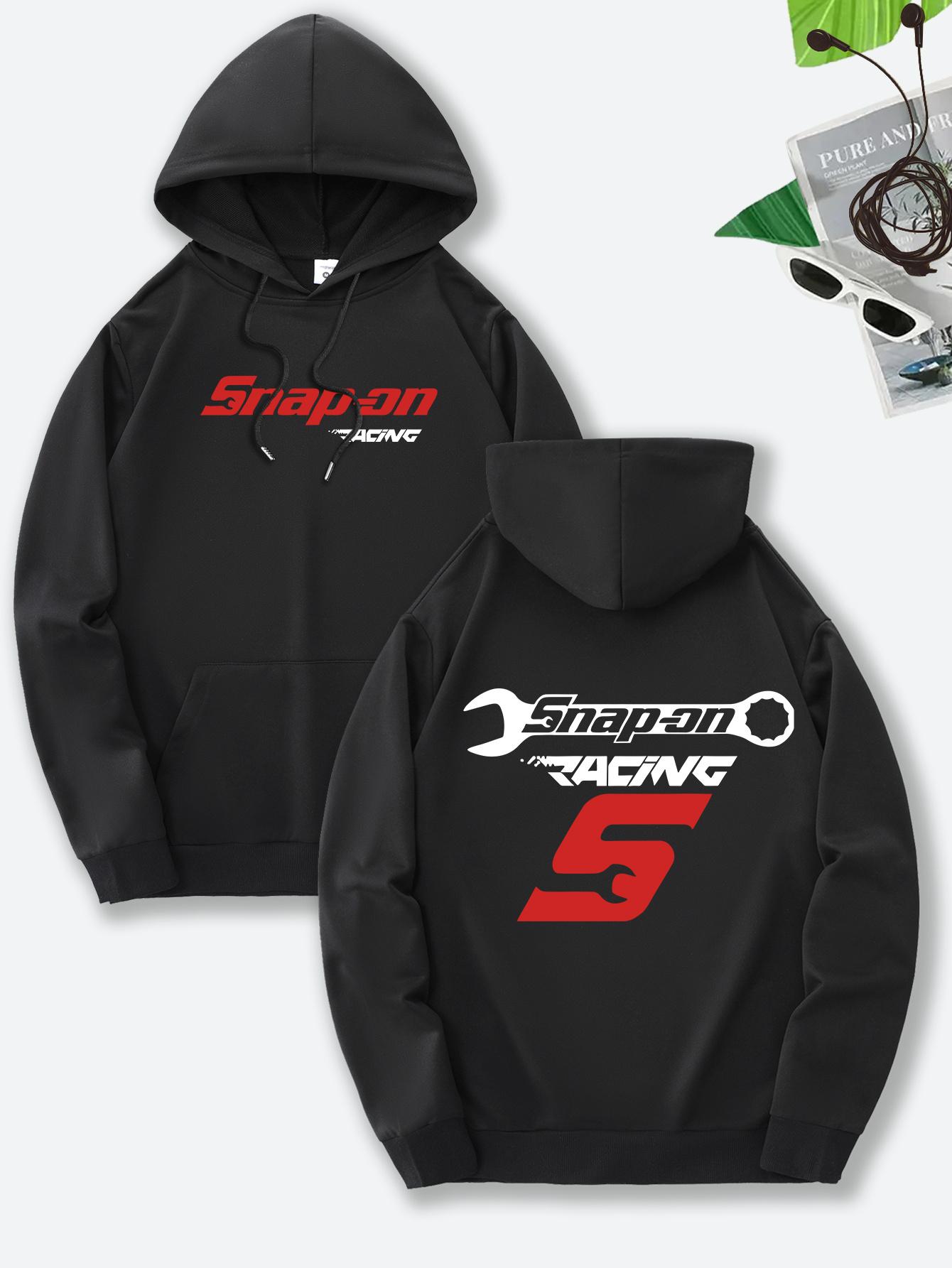 

Men s Racing-Themed Graphic Hoodie - Brown Polyester Sweatshirt with Front Pocket and Drawstring - Casual Wear for Men 3XL