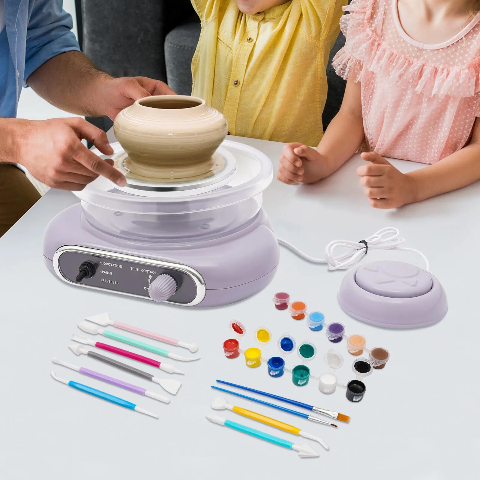 

Bymaocar Electric Adjustable Speed Pottery Making Machine, Mini Pottery Wheel Set Equipment, DIY Pottery Handmade Making Tools