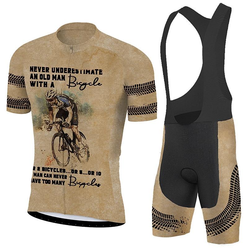 

Men Short Sleeves Bib Shorts Gel Breathable Pad Breathable Quick Dry Bike Clothing Kit Triathlon Summer Breathable Cycling Suit Set 2026 XS