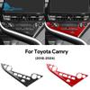 For Toyota Camry 2018 2019 2020 2021 2022 Real Soft Carbon Fiber LHD Car Central Control Button Frame Interior Trim Accessories