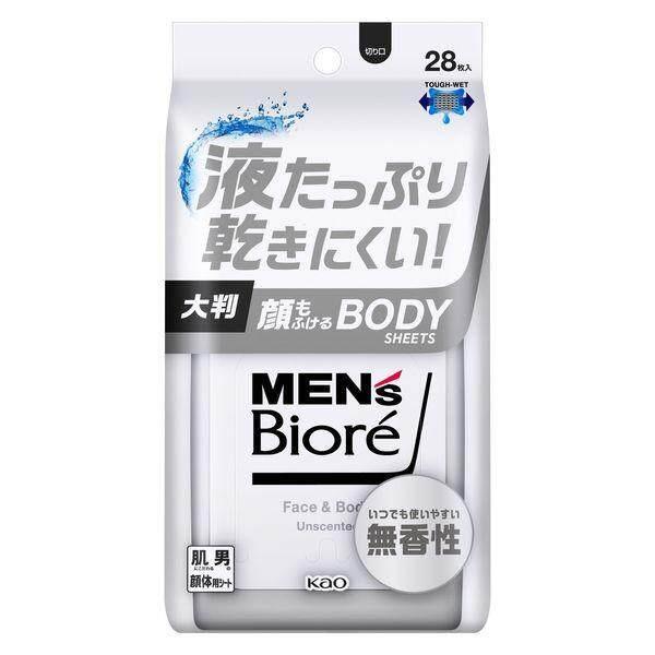 

Kao Men s Biore Face & Body Sheets Series Unscented (28 sheets)